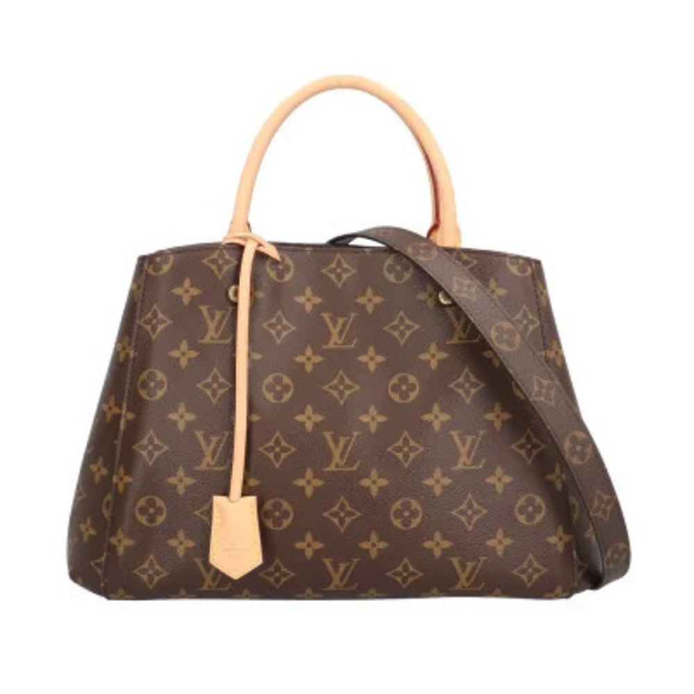 Louis Vuitton Montaigne Monogram Shoulder Bag Canvas Brown